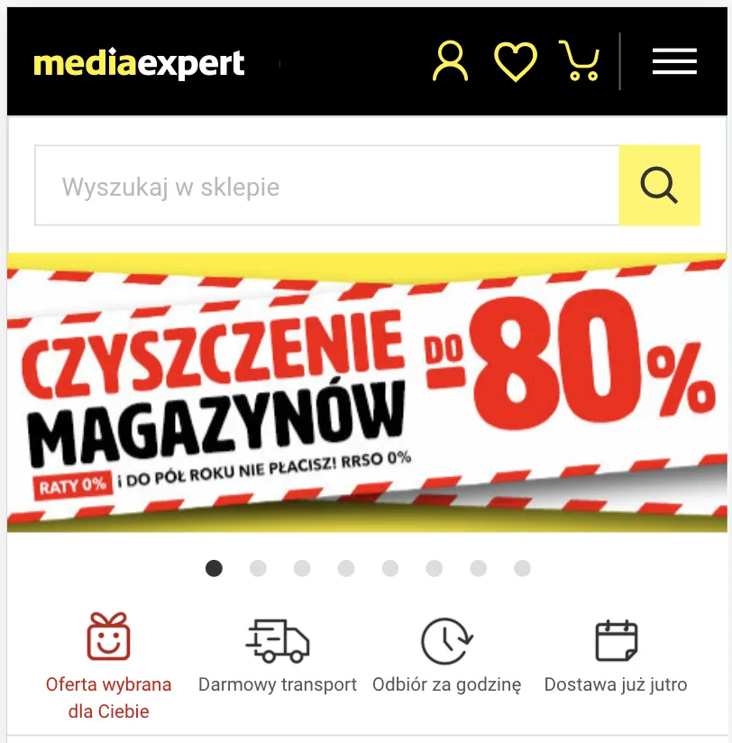 Baner reklamowy w sklepie Media Expert